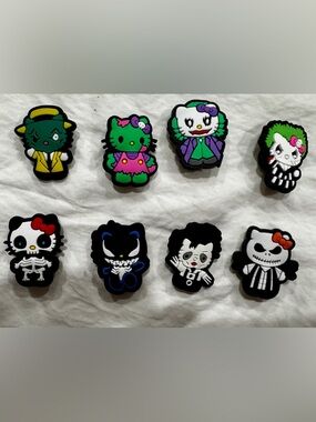 Spooky Hello Kitty Charm Set (8pc) Kawaii Goth Sanrio Style Shoe Charms
